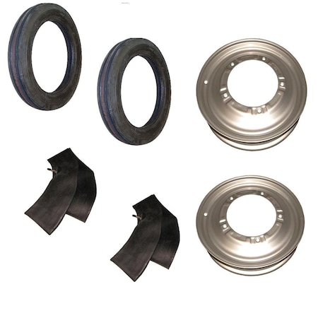 Aic Replacement Parts Front Rim & Tire Set Fits Ford 9N 2N Tractor with 4 x 19 Tires KT-TRT70-0001